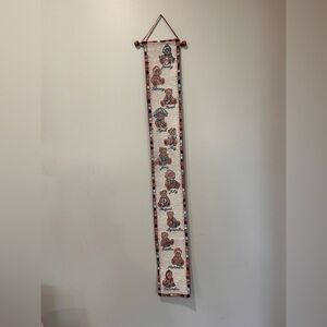 Vintage Embroidered Wall Hanging - 12 months - Teddy Bears - Cross stitch